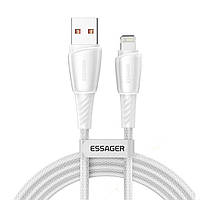 Зарядний кабель Rainbow White ESSAGER USB to Lightning 3A 1метр KS, код: 8405072