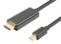 Кабель монітора-адаптер Lucom DisplayPort mini-HDMI M M (HDMIекран) 2.0m v1.1 1080p D5.0mm G KS, код: 7454056
