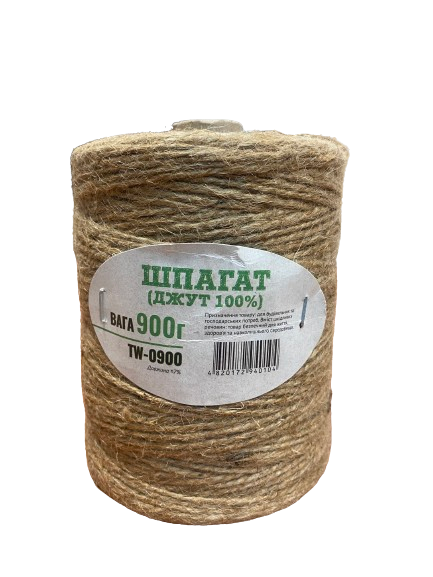 Шпагат джут 100% 900г TW-0900 (24шт/мішок), фото 1