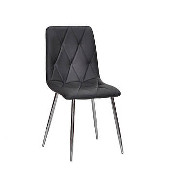 Стильний стілець на металевих чорних ніжках в еко-шкірі Alex Metal BK у вітальню, кухню, кафе