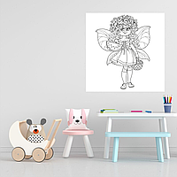 Вінілова інтер'єрна наклейка-розмальовка декор самоклеюча з оракалу на стіну (шпалери) в дитячу "Фея"