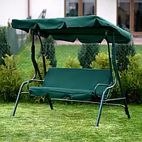 Гойдалка садова Garden посилена 3х місцева для дачі саду саду будинку з тентом з м'яким диваном Польща