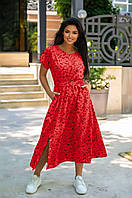 Красива елегантна жіноча сукня в кольорах з принтом великих розмірів 50 - 56