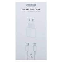 Сетевое зарядное устройство Type-C to iPhone Lightning Gerlax A8L PD 3A 20w 1м