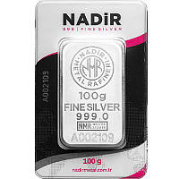 Срібний злиток 100 грам NADIR-METAL