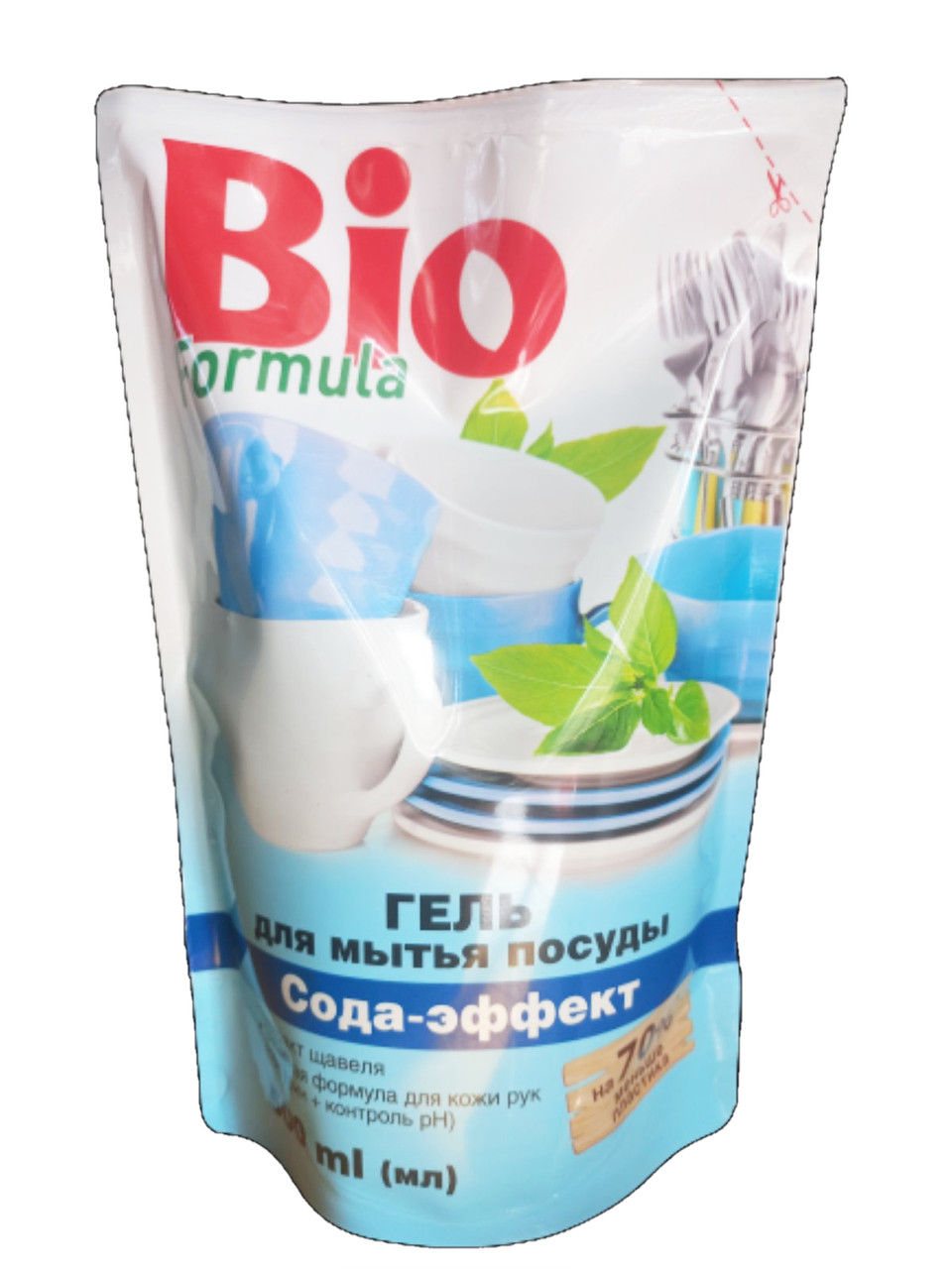 Засіб для ручного миття посуду Bio Formula Сода-ефект дой-пак 500 мл