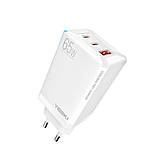 Мережевий зарядний пристрій Yoki Led Series YK-65 GaN Ultra PD 65W, White, фото 2