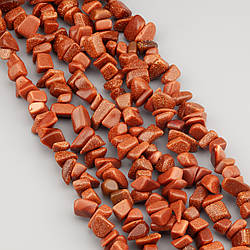 Авантюрин золотий пісок сколи крихта з каменю 5-10 мм +-80 см 1 шт.