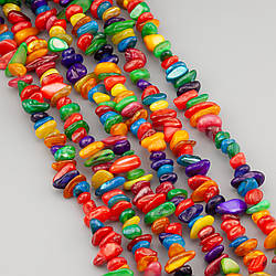 Перламутр тонований різнокольоровий сколи крихта з каменю 5-10 мм +-80 см 1 шт.