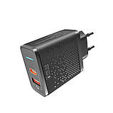 Мережевий зарядний пристрій Yoki Led Series YK-33PD+QC 33W, Black, фото 5