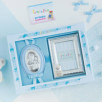 Набор детский икона Дева Мария и рамка для фото Медвежонок для мальчиков