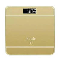 Весы напольные электронные 2017D ISCALE, 180kg, Золотые / Электронные весы для взвешивания на батарейках Золотой