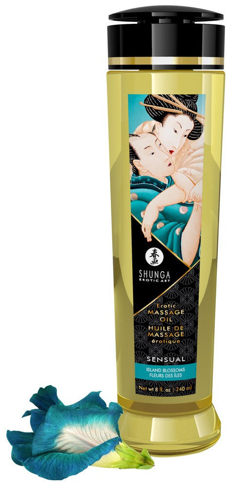 Масажна олія Shunga Sensual Island Blossoms з ароматом екзотичних квітів 240 мл