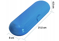 Голубой Универсальный футляр чехол для электрич + 2 насадок с зубной щетки Braun Oral-b