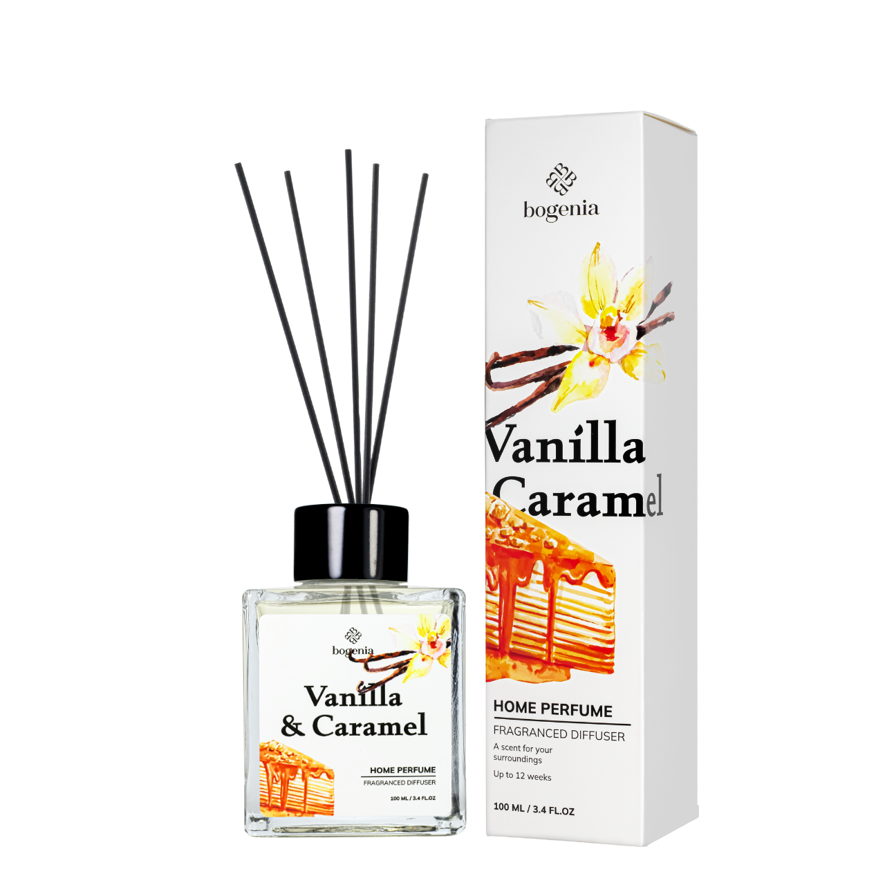 Аромадифузор для дому Bogenia Vanilla & Caramel парфумований BG360.003, 100 мл, фото 1