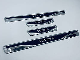 Накладки на пороги Toyota Carina E (нерж.+карбон) TAN24
