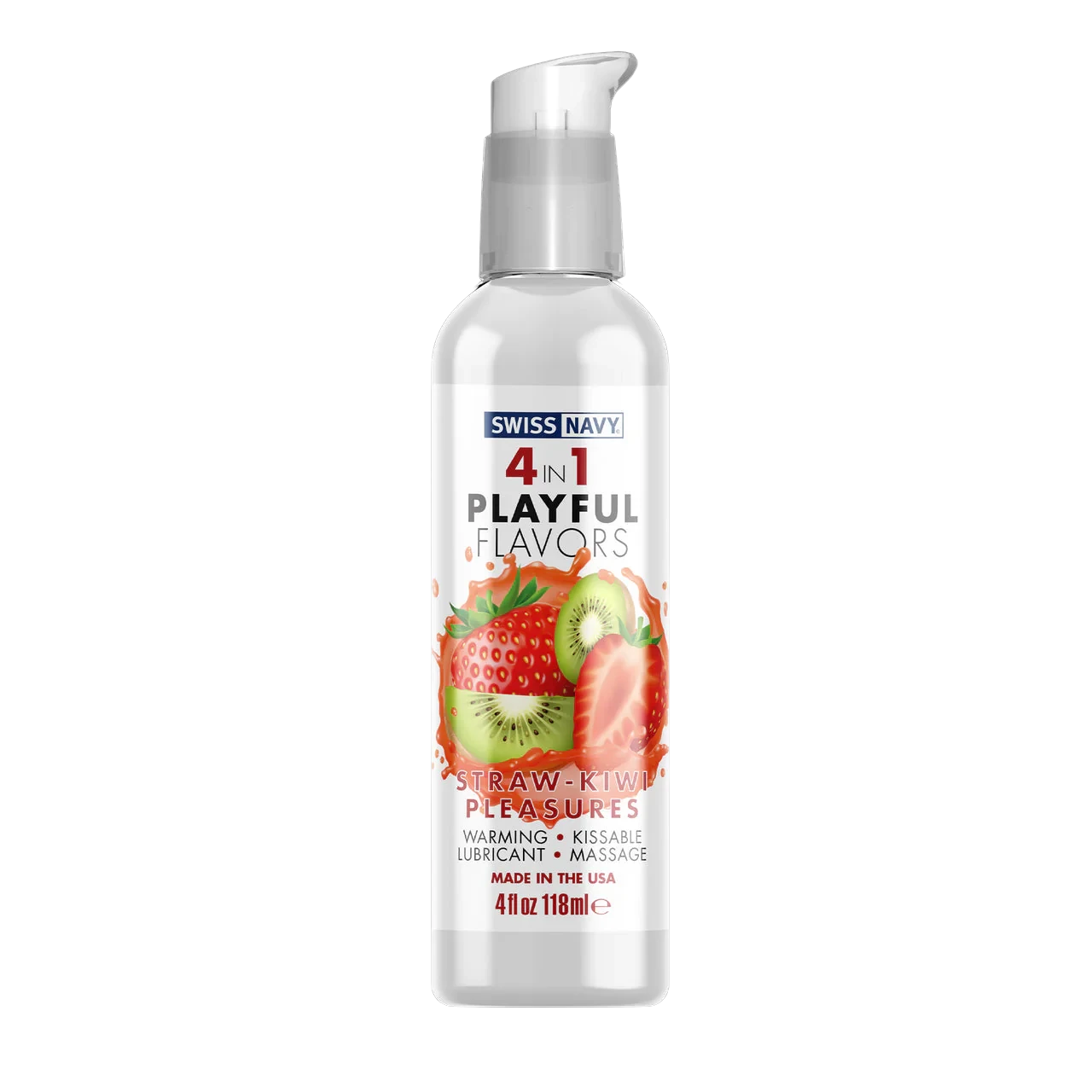 Лубрикант на водній основі Swiss Navy 4 in 1 Playful Flavors Straw-Kiwi Pleasures 118 мл