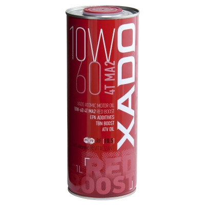 Моторна олива XADO Atomic Oil 10W-60 4T MA2 RED BOOST синтетична ХА 26128