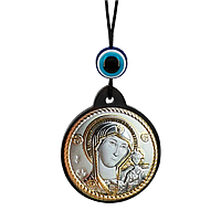 Брелок икона Казанская Богоматерь серебряная с позолотой