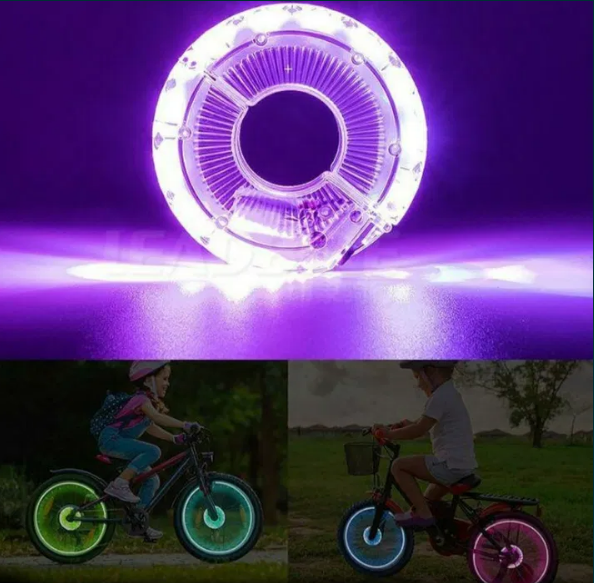 USB підсвічування коліс велосипеда на вісь барабана 12 RGB LED. Світлодіодне підсвічування коліс