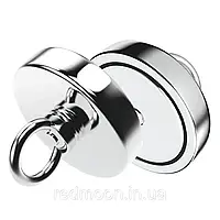 Пошуковий магніт 55кг - 42мм з кільцем / Неодимовий магніт для пошуку металу / Односторонній магніт