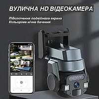 Ip камера WiFi поворотна, Камера відеоспостереження автономна вулична, Бездротова камера, Розумна ip камера