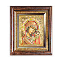Икона Богородица Казанская прямоугольная в рамке под стеклом