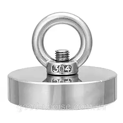 42мм - 55кг Пошуковий магніт з кільцем / Магніт неодимовий / Сильний магніт для пошуку