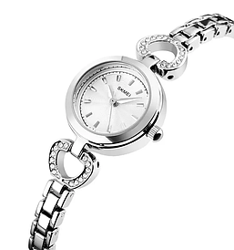 Жіночий наручний класичний годинник Skmei 1408 (Сріблястий)
