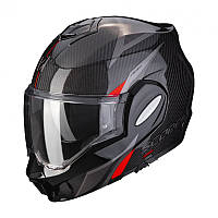 ШОЛОМ SCORPION EXO-TECH CARBON TOP BLACK/RED FLOW-UP BLACK/RED РОЗМІР M