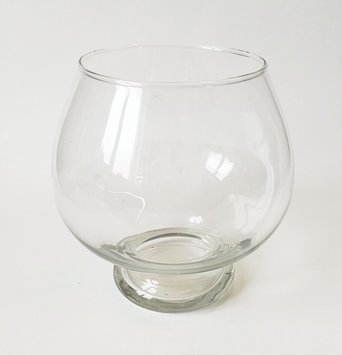 Ваза Коньячка скляна прозора h22см d22см 4,8л., фото 1