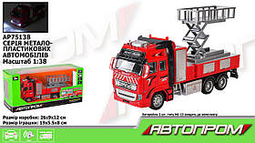 Машина метал.арт.AP7513B АВТОПРОМ, 1:38, пожежна охорона, батар., світло, звук, в коробці 25, 5*12*9см TZP151