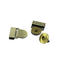 Замок для сумки магнітний язичок бронза 31*29 мм