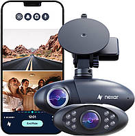 Камера Nexar Pro Dash для автомобилей | Двойная камера Dash Cam Вид спереди и изнутри
