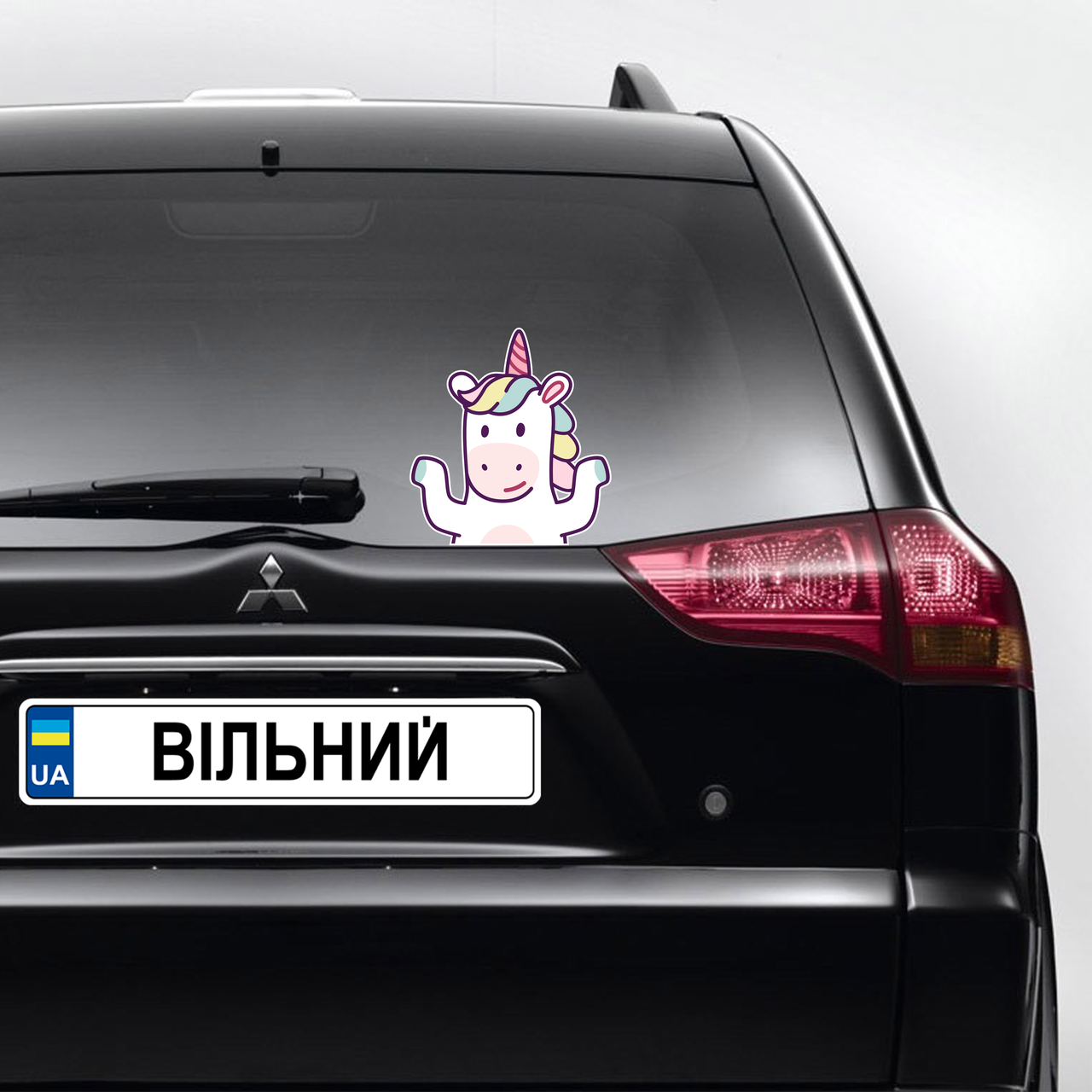 Наклейка цветная виниловая самоклеющаяся декоративная на автомобиль "Единорог" из Оракала - фото 2 - id-p2149440115