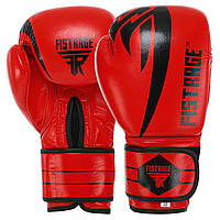 Боксерские перчатки для бокса кожаные FISTRAGE красный VL-4155 10