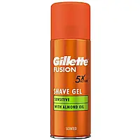 Гель для бритья Gillette Fusion для чувствительной кожи, с миндальным маслом, 200 мл