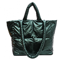 Сумка жіноча нейлонова, водонепроникна, жіноча сумка шопер, зелена, 41х27х14 см