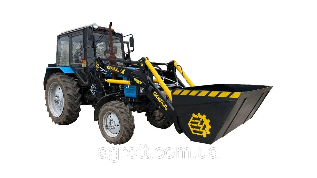 Швидкознімний фронтальний навантажувач КУН GENERAL X на трактор МТЗ-1025