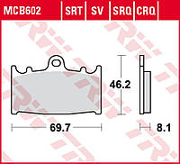 ГАЛЬМІВНІ КОЛОДКИ TRW LUCAS ZF KH158 SINTER ROAD/TRACK HUSABERG FS 450 '03-'05, FS 650 '01-'05, KAWASAKI ZZR