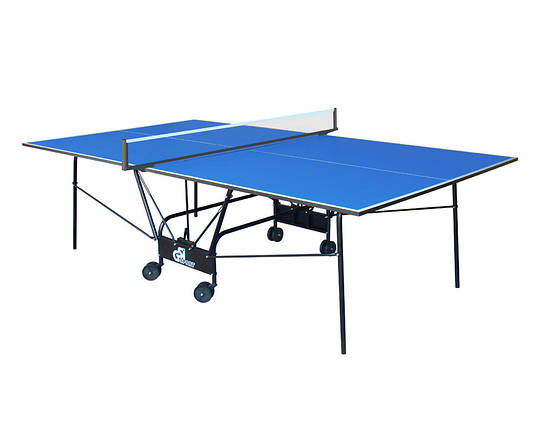 Тенісний стіл для закритих приміщень складаний тенісний стіл ігровий GSI-sport Compact Light синій, фото 2