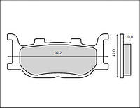 ГАЛЬМІВНІ КОЛОДКИ BRENTA KH199 ПЕРЕДНІ YAMAHA YP 250/400 MAJESTY, FZ6, XJ6, XVS 1100, MT03, XV125/250 (FT