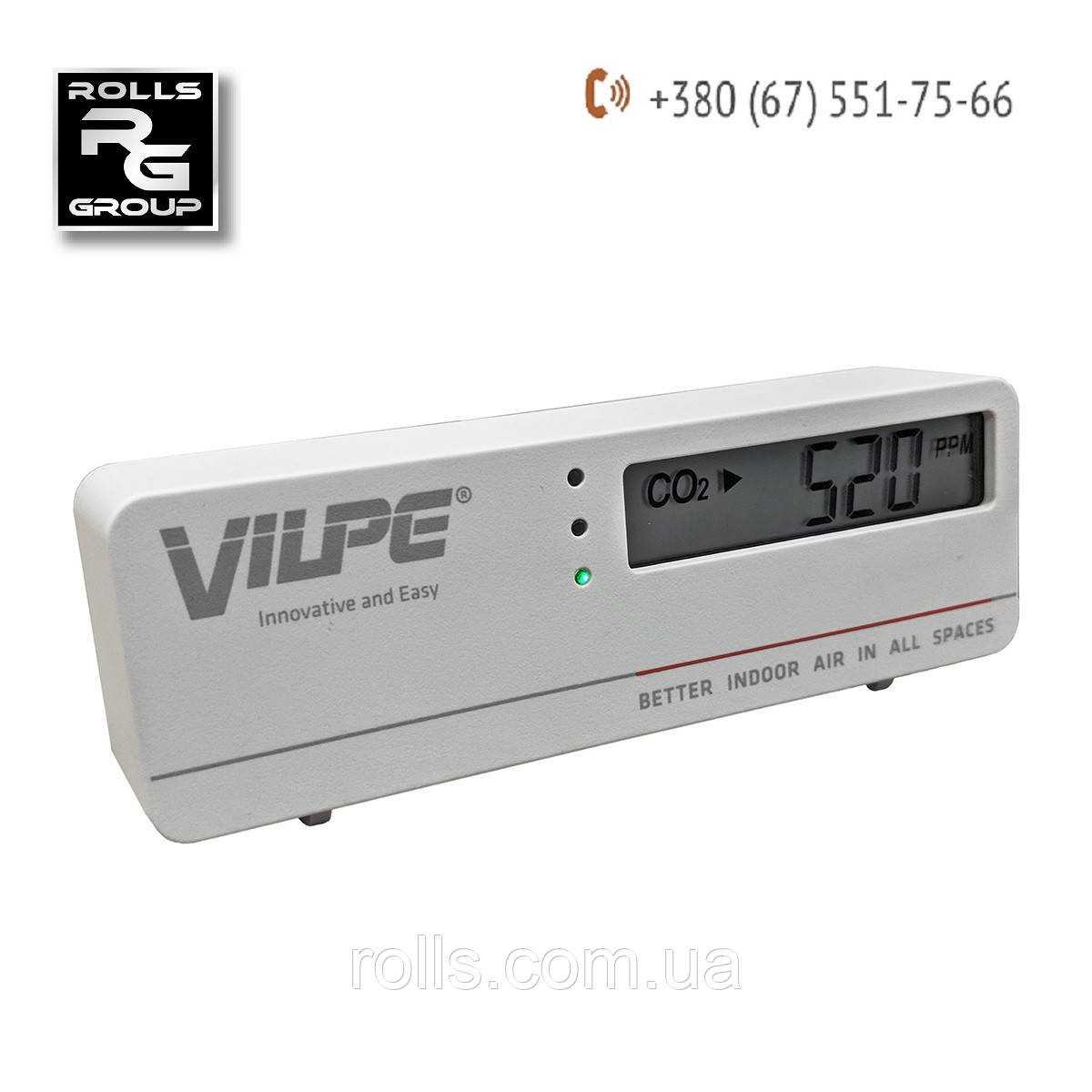 Настільний прилад контролю якості повітря в приміщеннях та рівня CO2, VILPE DESKTOP CO2 Монітор, FINLAND