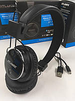 Универсальные беспроводные стерео наушники с MP3, FM радио, Bluetooth и микрофоном AT-7611A, складные