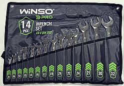 Набір комбінованих ключів WINSO PRO 8–32 мм, 14 шт, Cr-V сталь, у чохлі