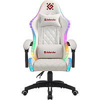 Крісло ігрове Defender Energy, Клас 4, 50мм, PU, RGB, біле