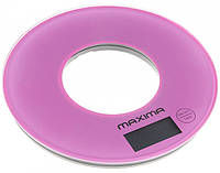 Ваги електронні кухонні скляні до 5 кг Maxima MS-067 Pink