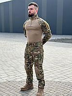 Тактический боевой костюм убакс штаны с наколенниками рипстоп, Мужская камуфляжная форма мультикам весна лето