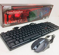 Комплект проводная клавиатура и мышка с LED подсветкой KEYBOARD UKC HK-6300/6944TZ