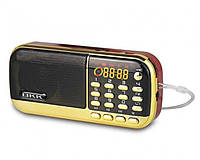 Радиоприемник B836/8208 переносной портативный от сети и батареек Радио Часы USB/MP3 карманный красный